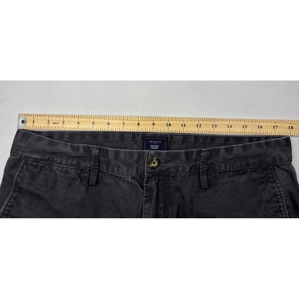 Gap Lived In Short Mens 36 Charcoal Gray‎ Chino Cotton Flat Front Casual Shorts